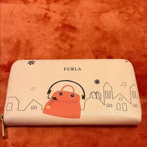 Furla Cream and Red Wallet